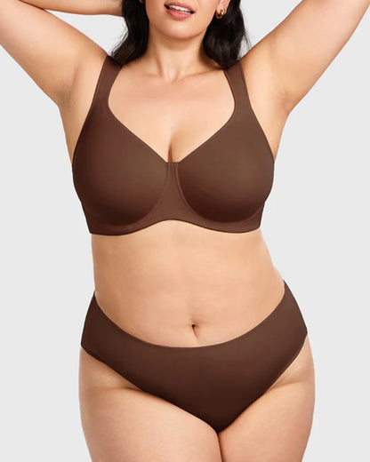 Soft T-Shirt Full Coverage Unlined Unpadded Underwire Plus Size Minimizer Bra