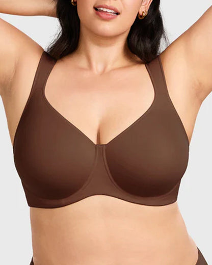 Soft T-Shirt Full Coverage Unlined Unpadded Underwire Plus Size Minimizer Bra