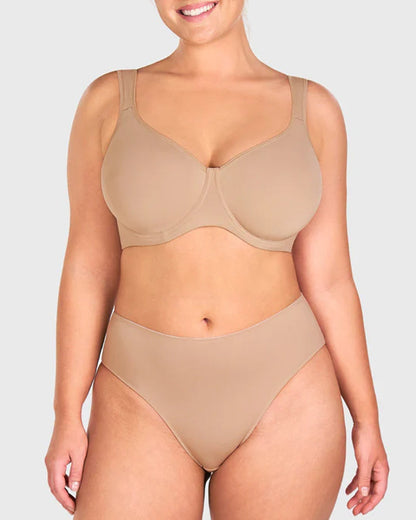 Soft T-Shirt Full Coverage Unlined Unpadded Underwire Plus Size Minimizer Bra