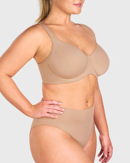 Soft T-Shirt Full Coverage Unlined Unpadded Underwire Plus Size Minimizer Bra