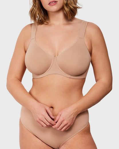 Soft T-Shirt Full Coverage Unlined Unpadded Underwire Plus Size Minimizer Bra