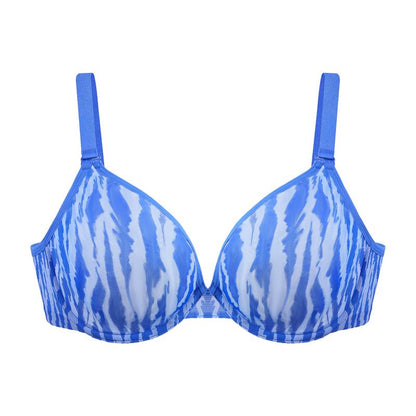 Zebra Wild Unlined Blue Underwire Mesh Bra Set