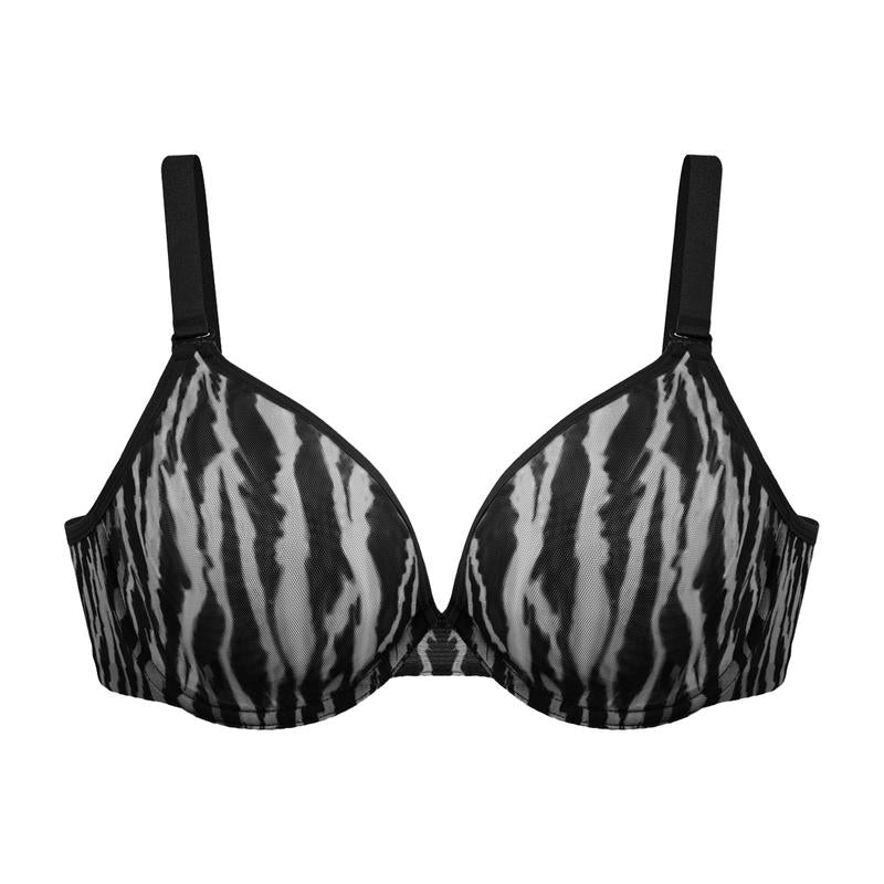 Zebra Wild Unlined Blue Underwire Mesh Bra Set