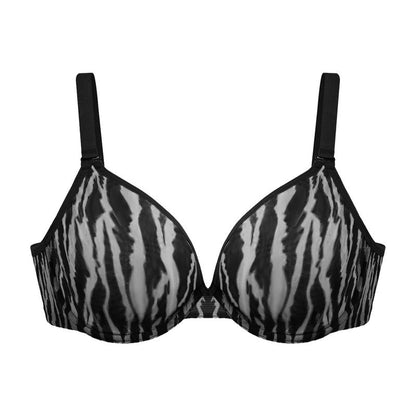Zebra Wild Unlined Blue Underwire Mesh Bra Set