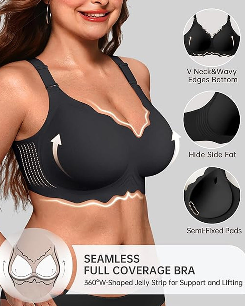 Seamless Scalloped Bras for Women Wireless Push Up Bra