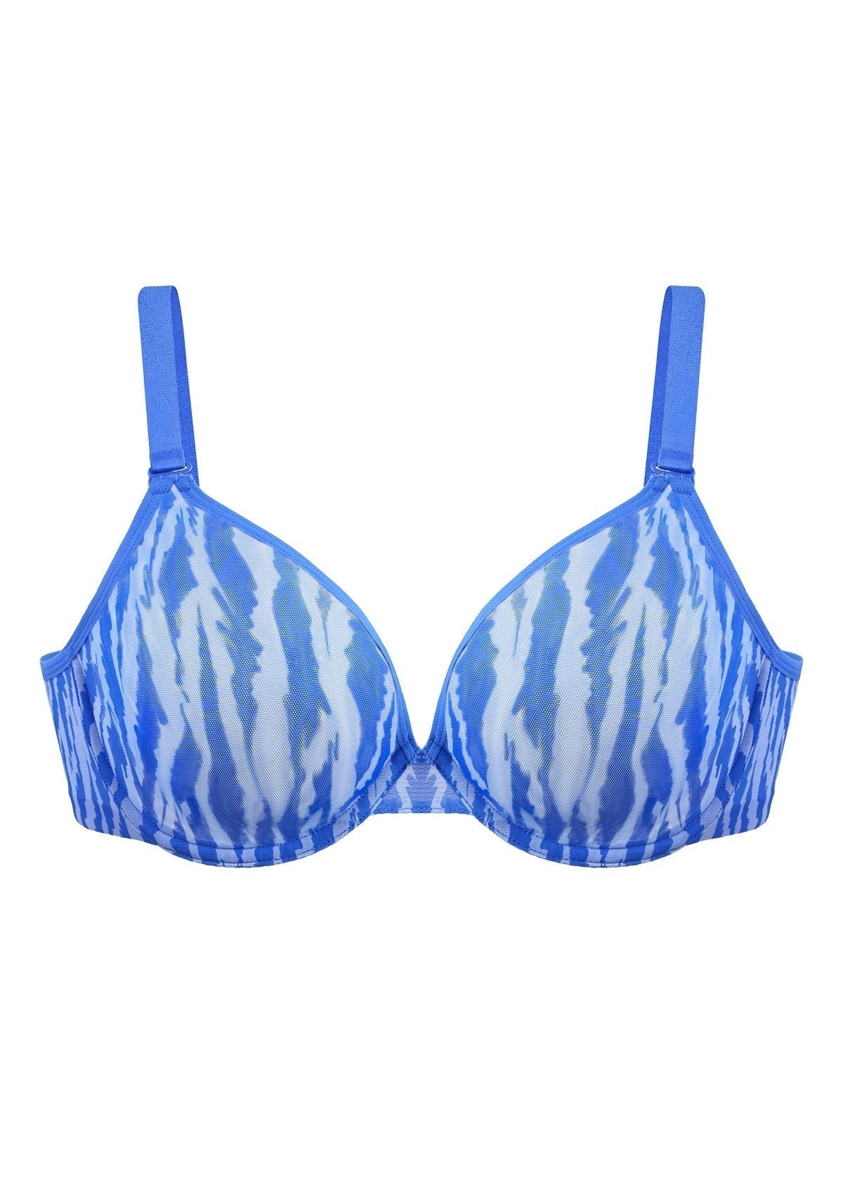 Zebra Wild Unlined Blue Underwire Mesh Bra Set