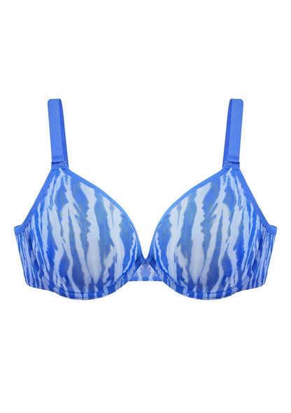 Zebra Wild Unlined Blue Underwire Mesh Bra Set